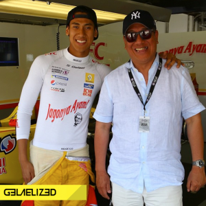 Sean bersama ayahnya Ricardo Gelael. Kuliah atau balap? Ya..Sean menjalani keduanya. (seangp) 