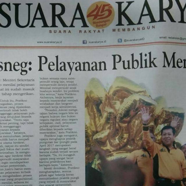Koran Suara Karya edisi terakhir 31 Oktober 2016. (Foto: Istimewa)