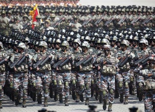 Tentara Korut dalam parade militer. (Foto: Al Jazeera)