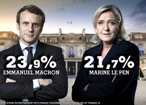 Macron (kiri) dan Marine Le Pen. (Foto: France 24)