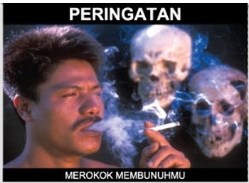 Peringatan bahaya rokok yang terteraa di bungkus rokos.(Repro: Mimbar-Rakyat.com)