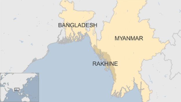 Peta Myanmar dan Bangladesh. (Ilustrasi BBC News)
