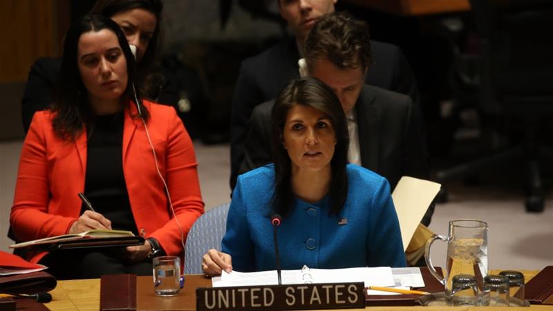 Nikki Haley, Duta Besar AS untuk Persatuan Bangsa Bangsa (PBB). (Foto: Anadolo/Al Jazeera)