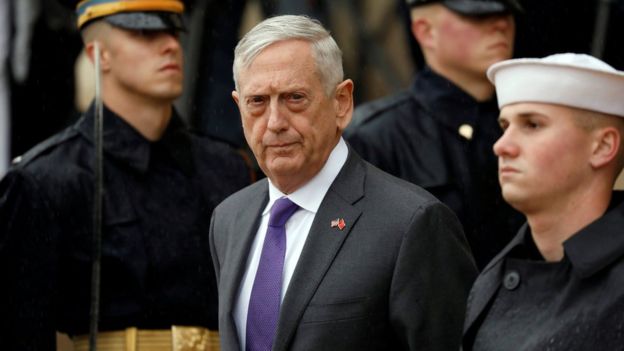 Jenderal Mattis mengumumkan pengunduran dirinya pada bulan Desember. (Foto: Reuters/BBC News)