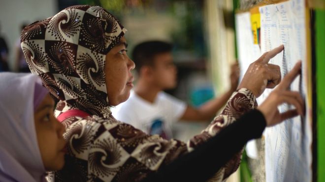 Masyarakat Mindanao saat mengikuti kegiatan referendum. Pemungutan suara diyakini dapat mengakhiri kekerasan di Mindanao. (Foto: AFP/BBC News)