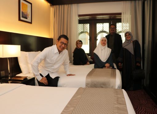 Menag Lukman Hakim Saifuddin ketika meninjau hotel untuk jamaah haji di Madinah.(Foto:: kemenag.go.id)