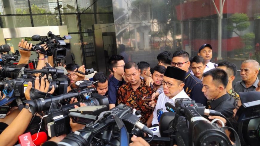 Menteri Agama Lukman Hakim Saifuddin saat tiba di Gedung KPK, Rabu (8/5). (Foto: https://kemenag.go.id)