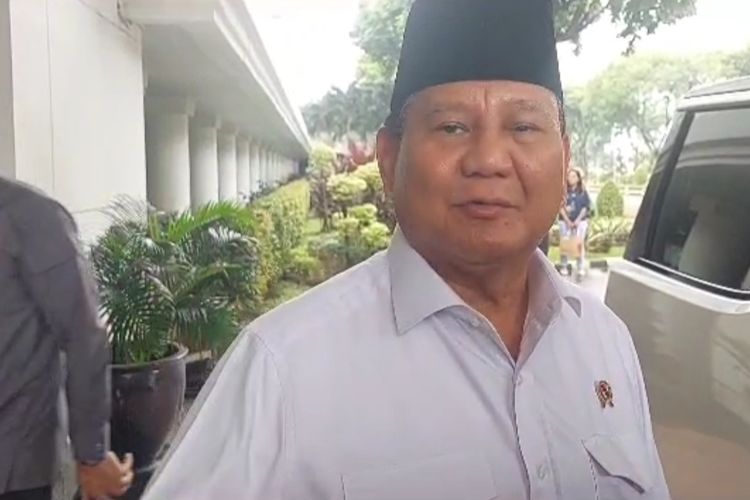 Menteri Pertahanan Prabowo Subianto di Gedung Kementerian Sekretariat Negara, Kamis (6/7/2023).