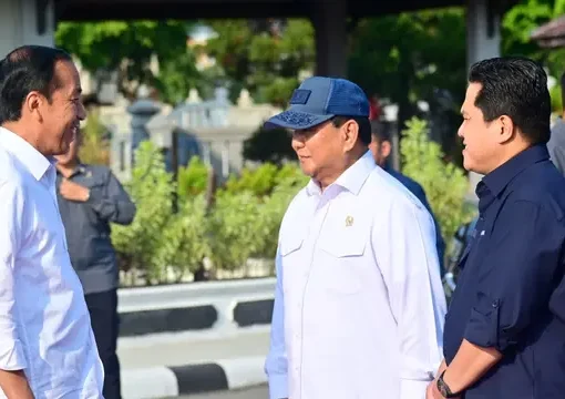 Presiden Jokowi, Prabowo dan Erick Thohir.