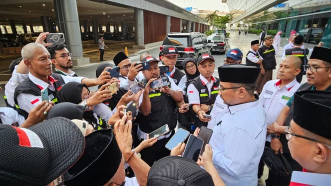 Menteri Agama Yaqut Cholil Quomas di Bandara King Abdul Aziz Jeddah.