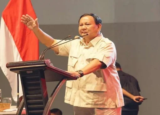 Prabowo Subianto di acara Relawan Prabu bersama Budiman Sudjatmiko di Semarang.