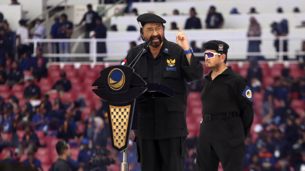 Surya Paloh saat Acara Apel Siaga Perubahan Partai NasDem.