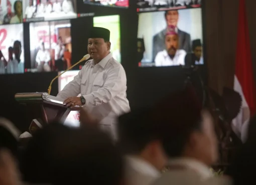 Ketua Umum Prabowo Subianto pada HUT ke-15 Partai Gerindra.