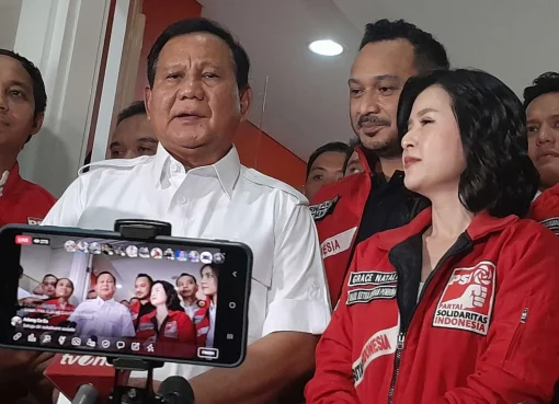 Ketum Gerindra Prabowo Subianto dan Wakil Ketua Dewan Pembina PSI, Grace Natalie