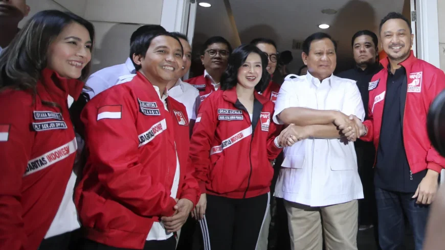 Ketum Gerindra Prabowo Subianto di Markas PSI.