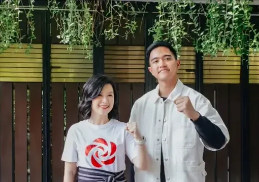 Kaesang Pangarep dan Wakil Ketua Dewan Pembina PSI, Grace Natalie.