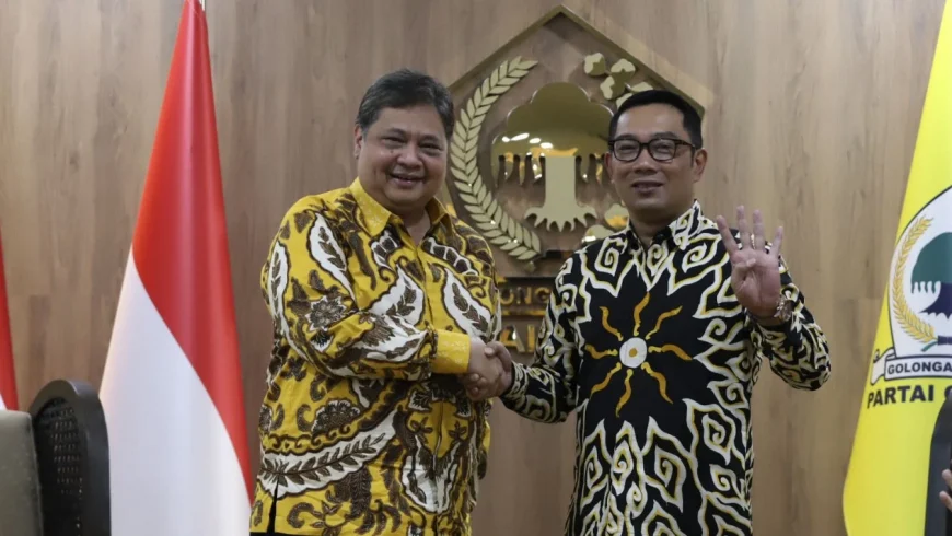 Ridwan Kamil dan Ketua Umum Partai Golkar Airlangga Hartarto.