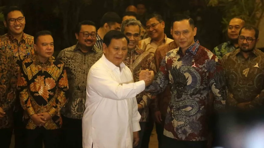 Pertemuan AHY dan Prabowo.