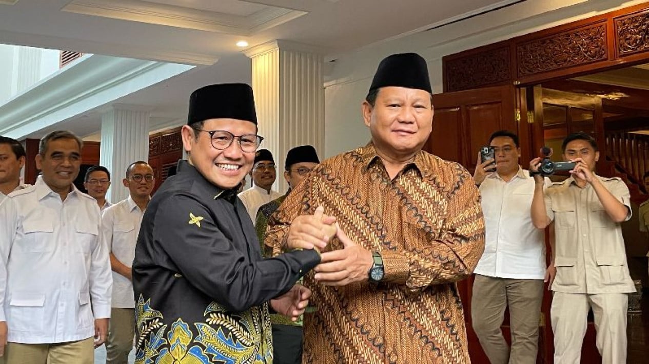 Cak Imin dan Prabowo saat mesra.