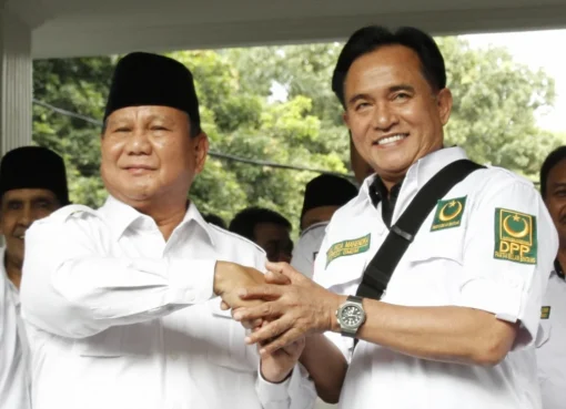 Pertemuan Prabowo Subianto dengan Yusril Ihza Mahendra.