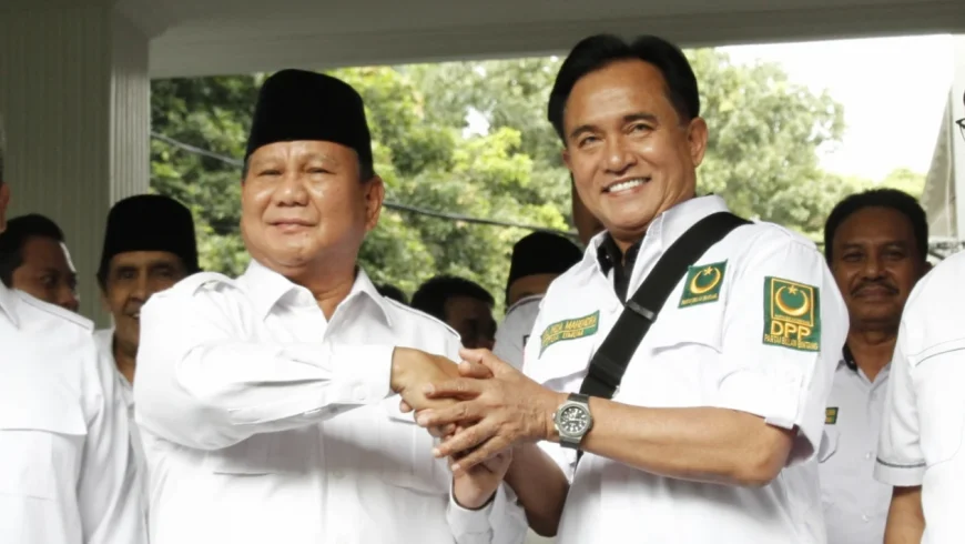 Pertemuan Prabowo Subianto dengan Yusril Ihza Mahendra.