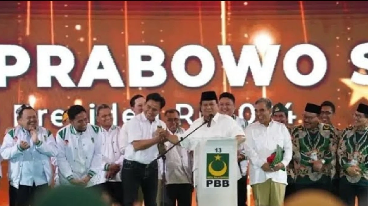 Prabowo di acara PBB di Padang, Sumbar.