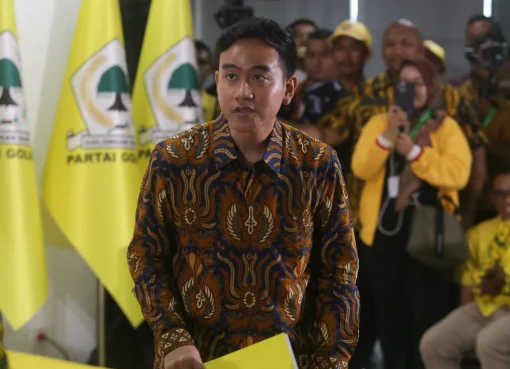 Gibran Rakabuming Raka saat didukung jadi Cawapres Prabowo di Rapimnas Golkar.