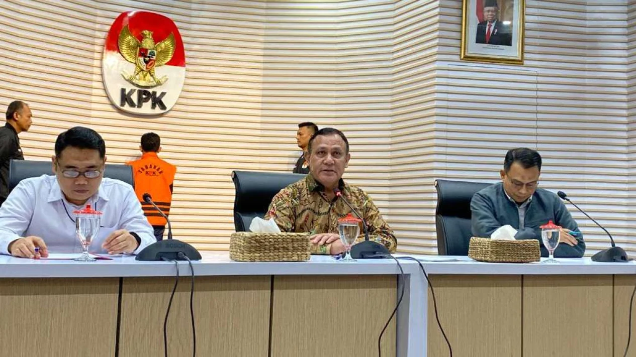 Ketua KPK Firli Bahuri saat jumpa pers di Gedung Merah Putih, Kamis 5/9.