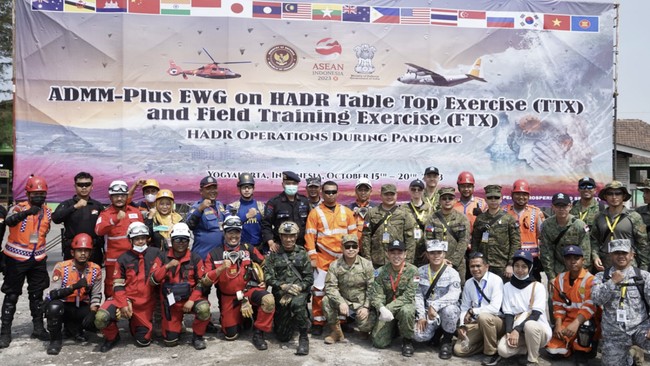 Diikuti delegasi dari 20 negara, kegiatan ADMM-Plus Bantuan Kemanusiaan dan Bencana (ADMM-Plus EWG on HADR TTX and FTX) yang bertujuan sebagai antisipasi menghadapi bencana alam dan situasi tanggap darurat lain dinilai sukses.
