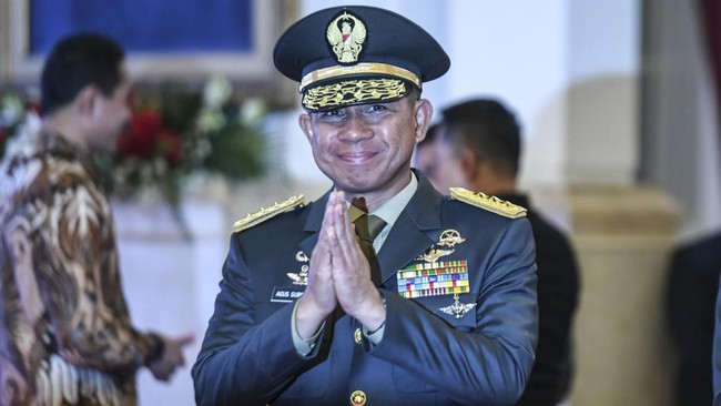 Jenderal TNI Agus Subiyanto saat dilantik menjadi Kepala Staf Angkatan Darat (KSAD) di Istana Negara, Jakarta, Rabu (25/10/2023).