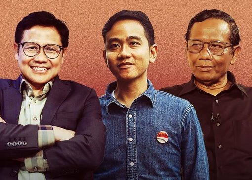 Cak Imin, Gibran, Mahfud MD.