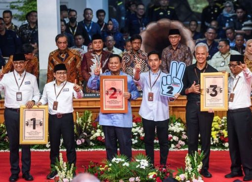 Pasangan Capres dan Cawapres dari Koalisi Perubahan Anies Baswedan dan Muhaimin Iskandar mendapat nomor urut satu, untuk pasangan Capres dan Cawapres dari koalisi Indonesia Maju Prabowo Subianto dan Gibran Rakabuming Raka mendapatkan nomor urut dua sedangkan untuk pasangan Capres dan Cawapres Ganjar Pranowo dan Mahfud Md mendapat nomor urut tiga.