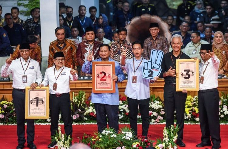 Pasangan Capres dan Cawapres dari Koalisi Perubahan Anies Baswedan dan Muhaimin Iskandar mendapat nomor urut satu, untuk pasangan Capres dan Cawapres dari koalisi Indonesia Maju Prabowo Subianto dan Gibran Rakabuming Raka mendapatkan nomor urut dua sedangkan untuk pasangan Capres dan Cawapres Ganjar Pranowo dan Mahfud Md mendapat nomor urut tiga.