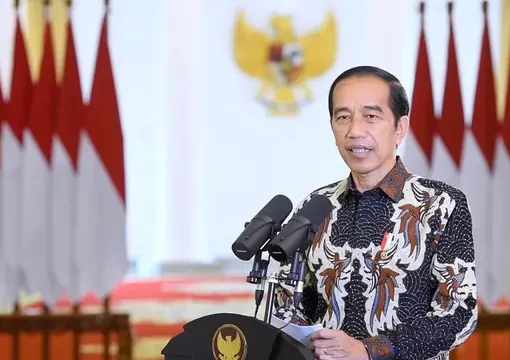 Presiden Jokowi saat menyampaikan sambutan dalam Perayaan Natal Nasional.
