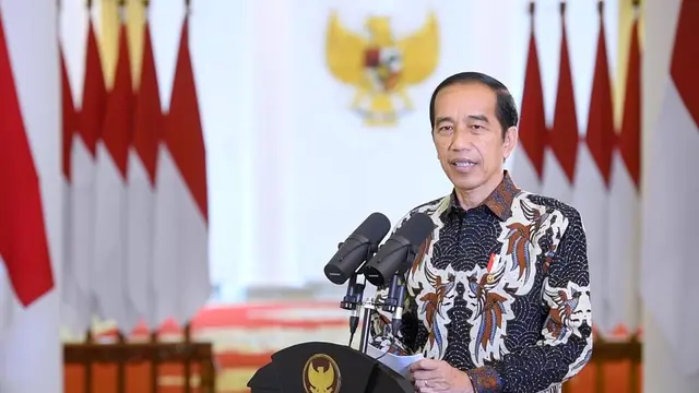 Presiden Jokowi saat menyampaikan sambutan dalam Perayaan Natal Nasional.