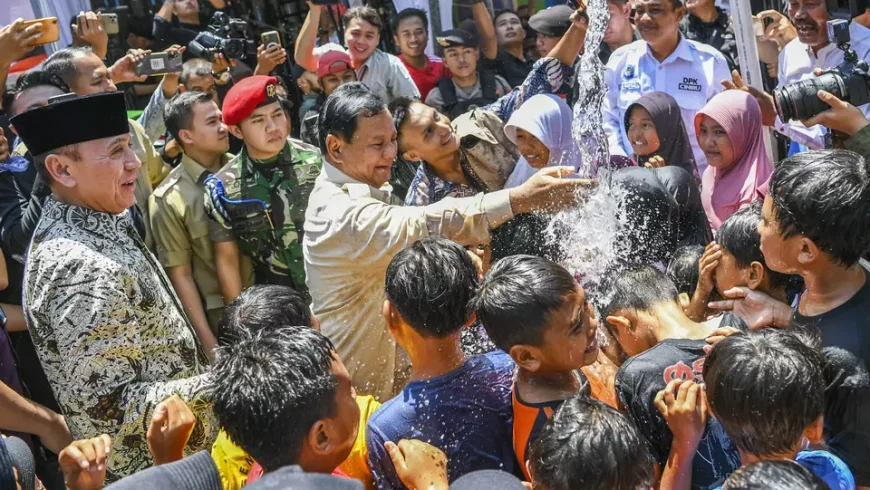 Prabowo resmikan air di Kuningan.