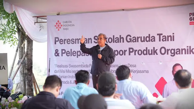 Sekjen Gerindra sekaligus Dewan Pembina Relawan Garuda Indonesia Maju (GIM), Ahmad Muzani meresmikan kerjasama pertanian Indonesia-Jepang untuk Sekolah Garuda Tani.